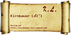 Kirnbauer Lél névjegykártya